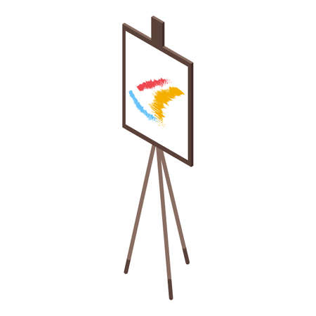 Inclusive education paint easel icon, isometric styleのイラスト素材