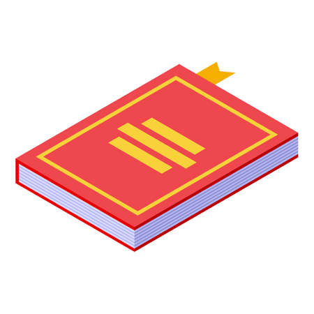 Inclusive education red book icon, isometric styleのイラスト素材