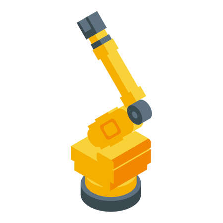Metallurgy robot arm icon, isometric styleのイラスト素材