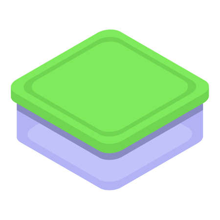 Food container box icon, isometric styleのイラスト素材