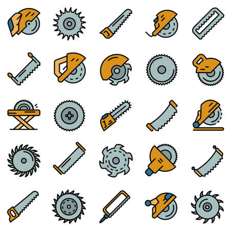 Saw icons set vector flatのイラスト素材