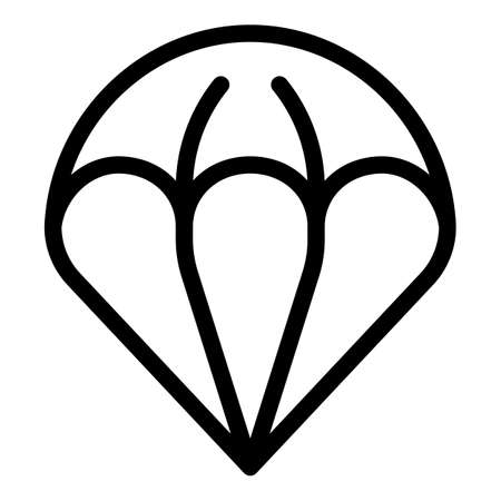 Sky parachute icon, outline styleのイラスト素材