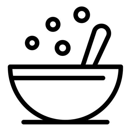 Meal bowl icon, outline styleのイラスト素材