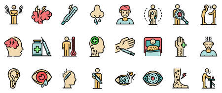 Measles icons set vector flatのイラスト素材