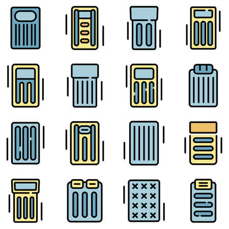 Inflatable mattress icons set vector flatのイラスト素材