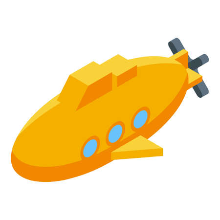 Submarine bath toy icon, isometric styleのイラスト素材