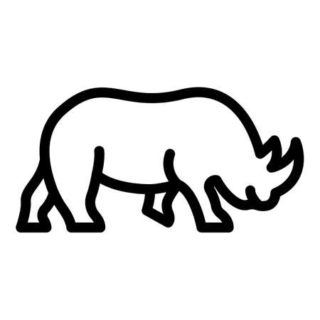 Rhinoceros icon, outline styleのイラスト素材
