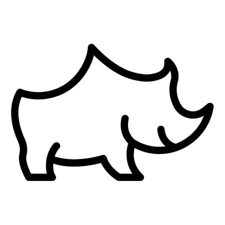 Safari rhino icon, outline styleのイラスト素材