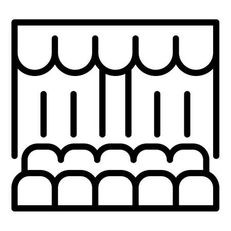 Ballet hall icon, outline styleのイラスト素材