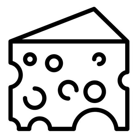 Cheese slice icon, outline styleのイラスト素材