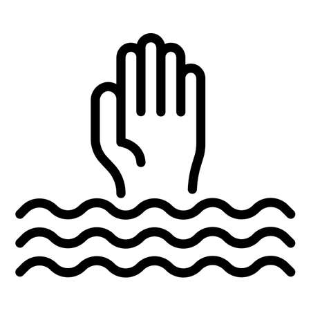 Drowned man icon, outline styleのイラスト素材