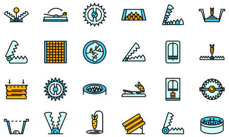 Animal trap icons set vector flatのイラスト素材