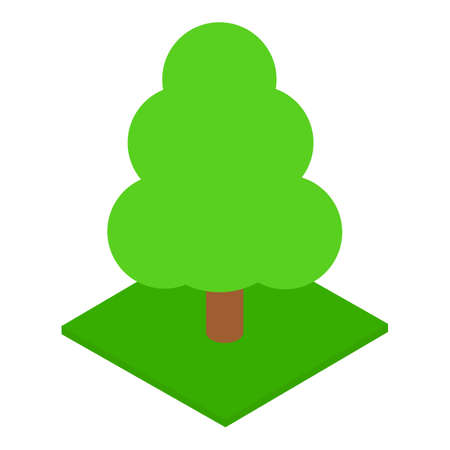 Tall tree icon, isometric styleのイラスト素材