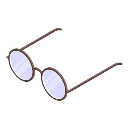 Round eyeglasses icon, isometric styleのイラスト素材