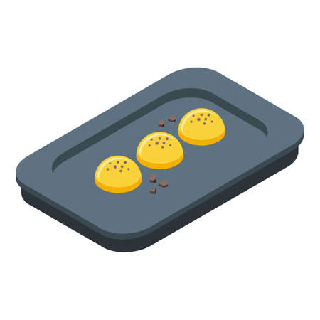 Dinner molecular cuisine icon, isometric styleのイラスト素材