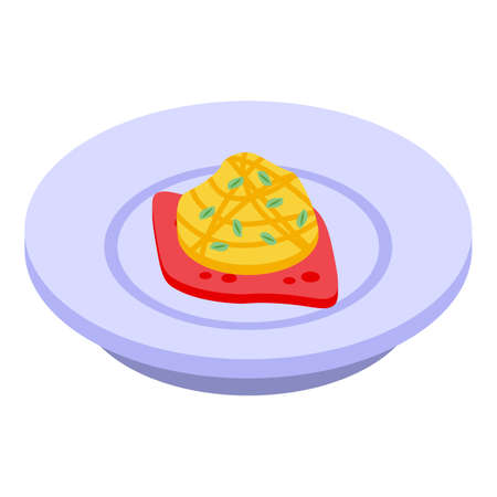 Gourmet molecular cuisine icon, isometric styleのイラスト素材
