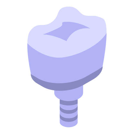Tooth implant icon, isometric styleのイラスト素材