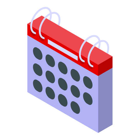 Self-care calendar icon, isometric styleのイラスト素材