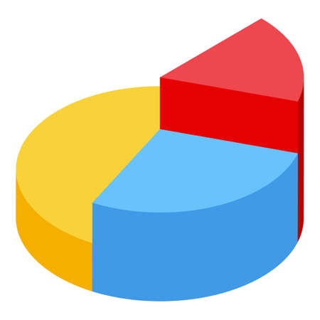 Home office pie chart icon, isometric styleのイラスト素材