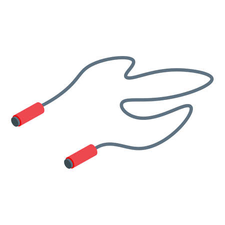 Home training jump rope icon, isometric styleのイラスト素材