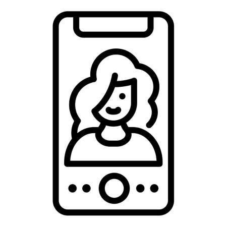 Facetime call icon, outline styleのイラスト素材