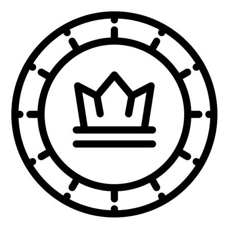 Crown token icon, outline styleのイラスト素材