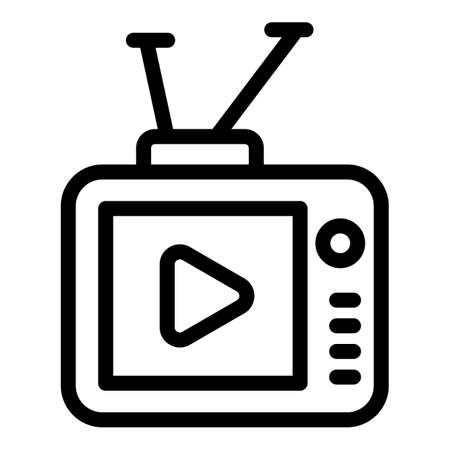 Tv player icon, outline styleのイラスト素材