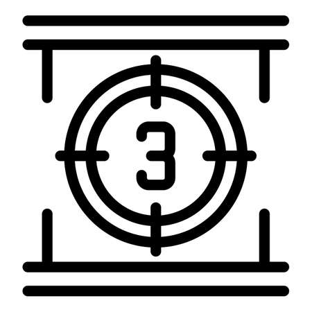Film countdown icon, outline styleのイラスト素材