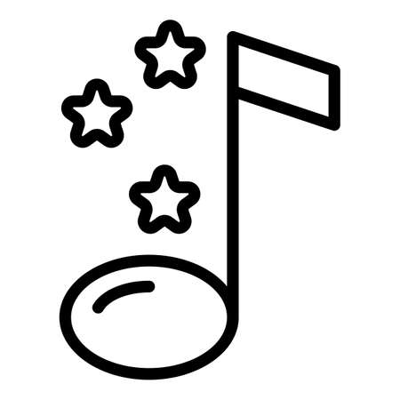 Stars music icon, outline styleのイラスト素材