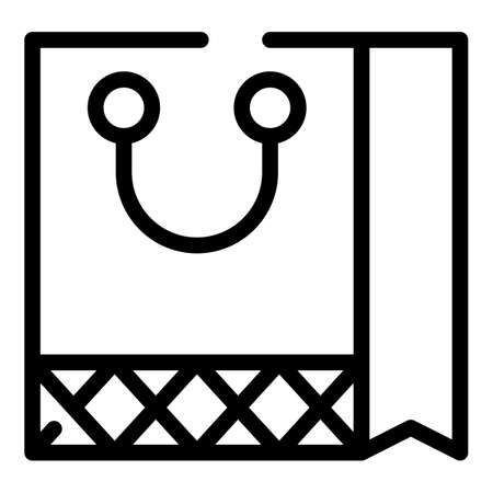 Hand eco bag icon, outline styleのイラスト素材