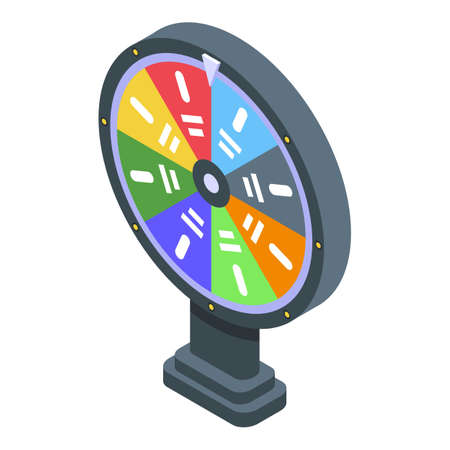 Lottery wheel icon, isometric styleのイラスト素材
