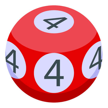 Four number lottery ball icon, isometric styleのイラスト素材