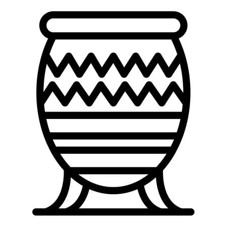 Greek vase icon, outline styleのイラスト素材