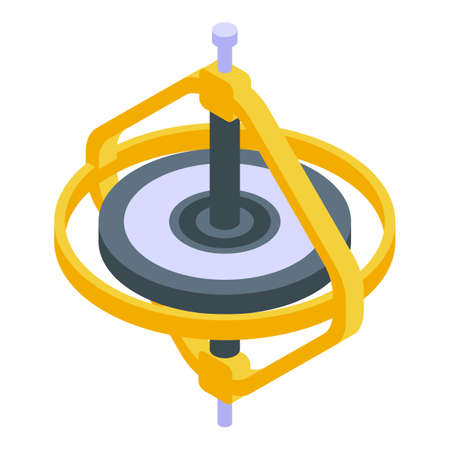 Instrument gyroscope icon, isometric styleのイラスト素材