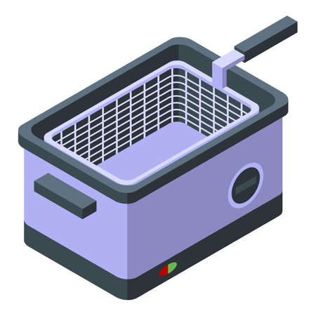 Electric deep fryer icon, isometric styleのイラスト素材