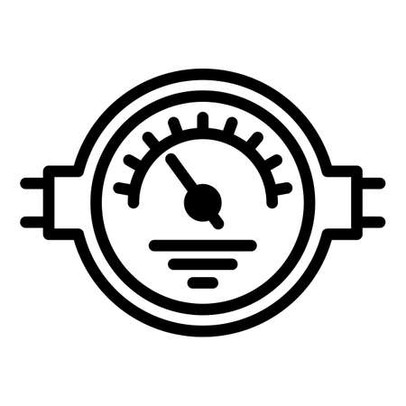 Manometer control icon, outline styleのイラスト素材