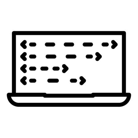 Laptop monitor icon, outline styleのイラスト素材