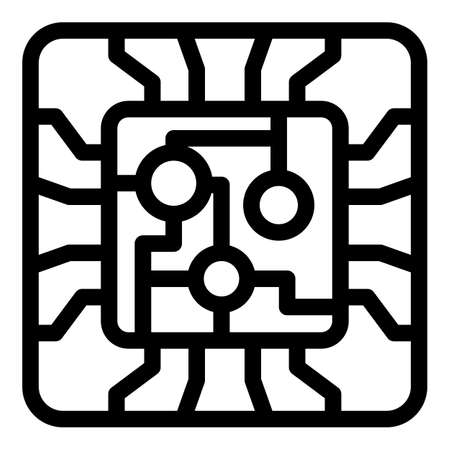 Smartphone processor icon, outline styleのイラスト素材
