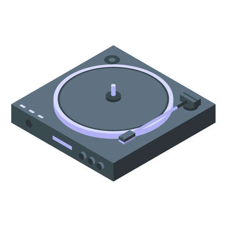 Vinyl player icon, isometric styleのイラスト素材
