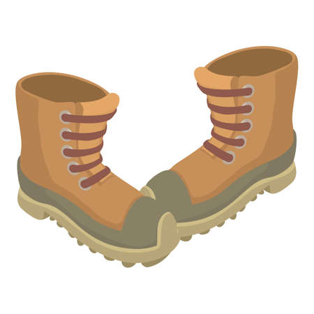 Army boots icon, isometric styleのイラスト素材