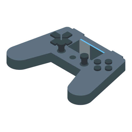 Streamer video game joystick icon, isometric style