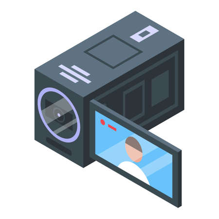 Video camera icon, isometric styleのイラスト素材