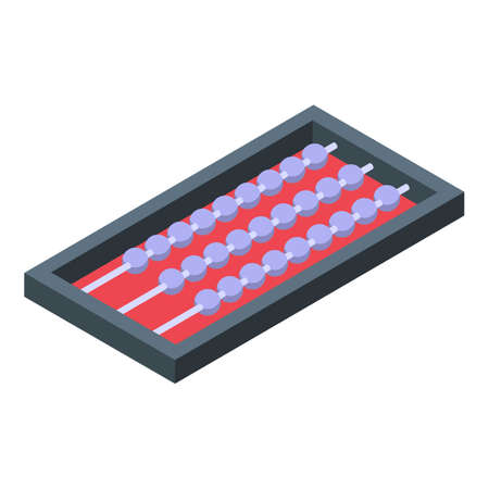 Calculate abacus icon, isometric styleのイラスト素材