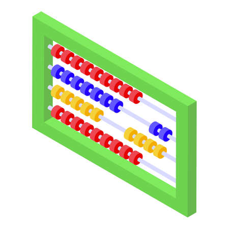 Arithmetic abacus icon, isometric styleのイラスト素材