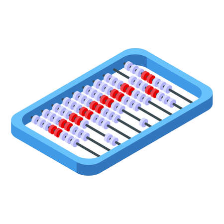 Finance abacus icon, isometric styleのイラスト素材