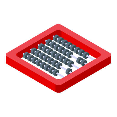 Count abacus icon, isometric styleのイラスト素材