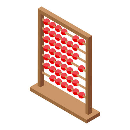 Childhood abacus icon, isometric styleのイラスト素材