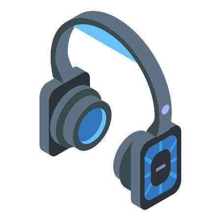 Desktop headset icon, isometric styleのイラスト素材