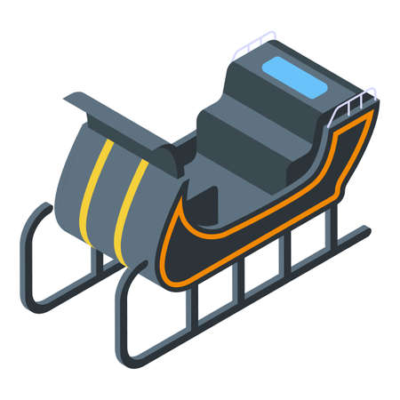 Black royal sleigh icon, isometric styleのイラスト素材