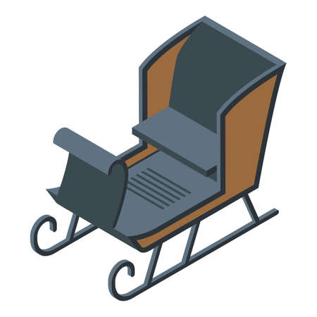 Holiday sleigh icon, isometric styleのイラスト素材